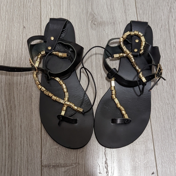 Jeweled Chrysso Style Ancient Greek Sandals EUC Sz 39 - Picture 7 of 10